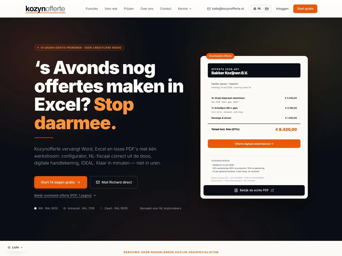 Kozynofferte — live project van MAAS·studios
